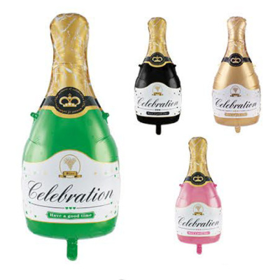 К Шар фольга Фигура Бутылка шампанского цвет микс (FL)