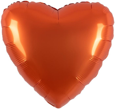 Шар фольга без рисунка Сердце 18" оранжевый сатин (FM)   Шар фольга без рисунка Сердце 18" оранжевый сатин (FM)
