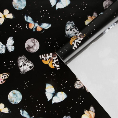 Бумага глянцевая Бабочки в космосе 70*100 см 1 шт