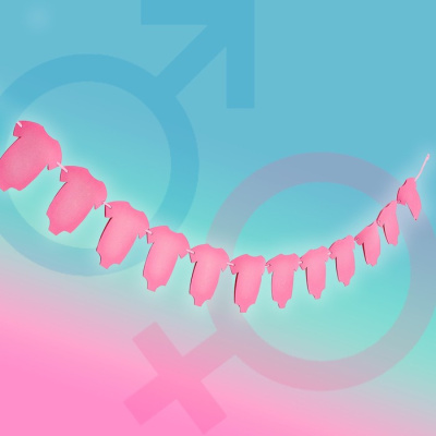 Гирлянда на ленте На рождение девочки 1 шт Гирлянда на ленте На рождение девочки 1 шт