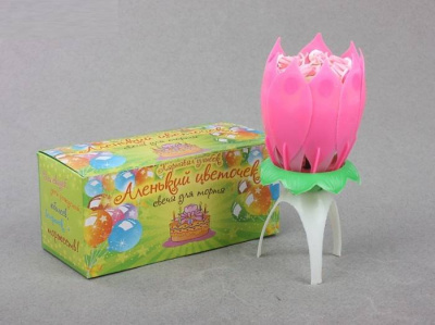 Свеча муз для торта Цветок розовый 1 шт