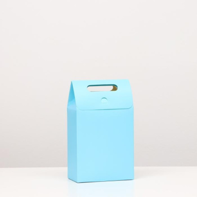 Пакет-коробка голубая 27*16*9 см 1 шт  