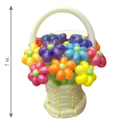 Фигура из шаров Корзина с 15-ю цветами 1 м Фигура из шаров Корзина с 15-ю цветами 1 м