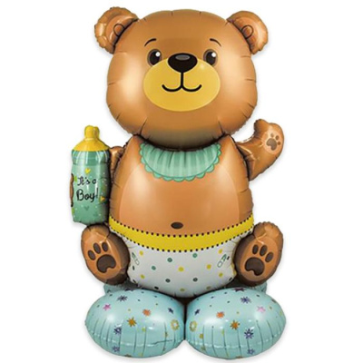 Шар фольга Фигура Под воздух Мишка мальчик 107 см 1 шт Шар фольга Фигура Под воздух Мишка мальчик 107 см 1 шт