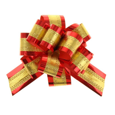 Бант-Шар №3,2 см золото на красном 1 шт  