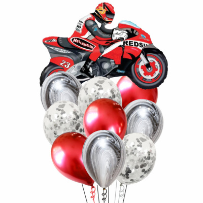 Букет Мотоциклист красный 10 шт Букет Мотоциклист красный 10 шт