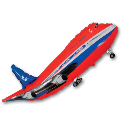 Шар фольга Фигура Самолет красный (FM)G36