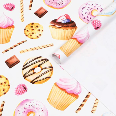 Бумага глянцевая Бублики 70*100 см 1 шт