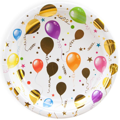 Тарелка ВВ Шарики разноцветные 23 см 6 шт Тарелка ВВ Шарики разноцветные 23 см 6 шт