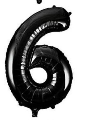 Шар Цифра 6 черная 102 см