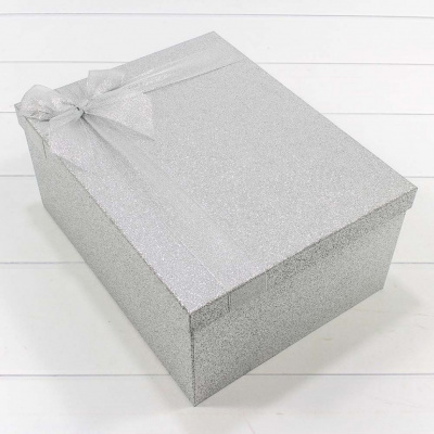 Коробка прямоуг Блеск серебро №3 20,7*14,3*8,5 см 1 шт