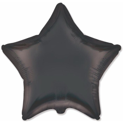 К Шар фольга без рисунка Звезда 18" Черный сатин