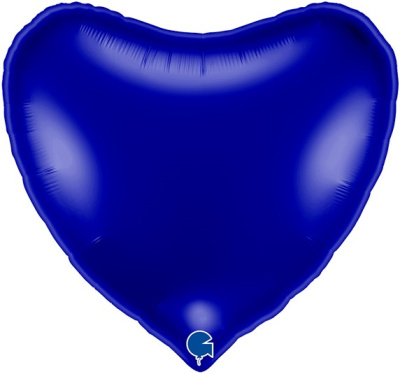 Шар фольга без рисунка Сердце 36" Темно-синий (Gr) в уп.