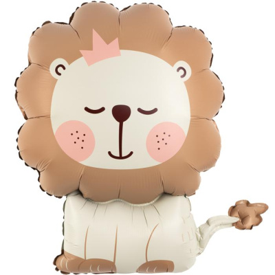 Шар фольга Фигура Львенок бежевый сатин (FL)
