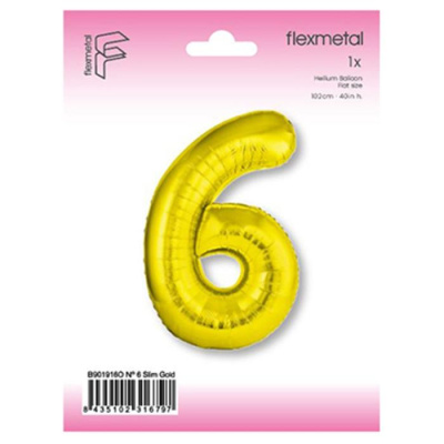 Шар Цифра 6/9 золото Слим 100 см (FM)