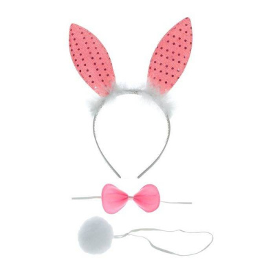 Набор (3в1) Зайчик с блестками (ушки, хвостик, бабочка) 1 шт Набор (3в1) Зайчик с блестками (ушки, хвостик, бабочка) 1 шт