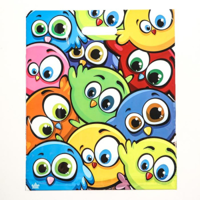 Пакет п/э Забавные птички 38*45 см 1 шт