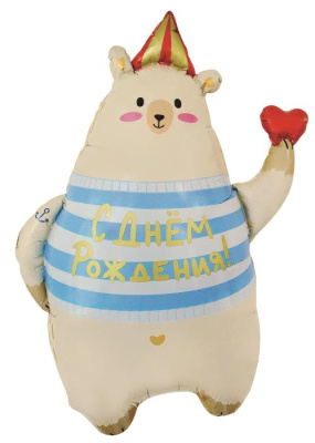 Шар фольга Фигура Мишка С ДР с сердечком (FL) Шар фольга Фигура Мишка С ДР с сердечком (FL)