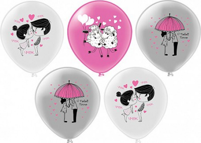 Шар шелкография 12" Романтика 25 шт Шар шелкография 12" Романтика 25 шт