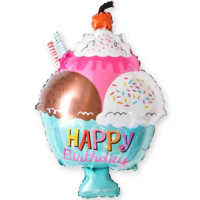 Шар фольга Фигура Мороженое с вишенкой (FL)