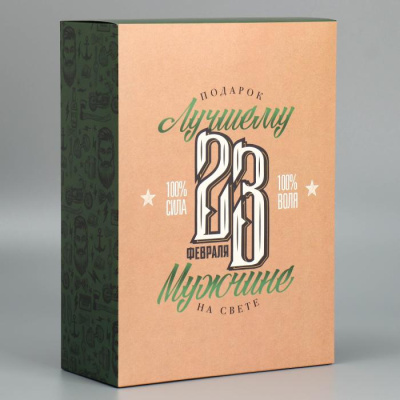 Коробка складная 23 февраля 22*30*10 см 1 шт