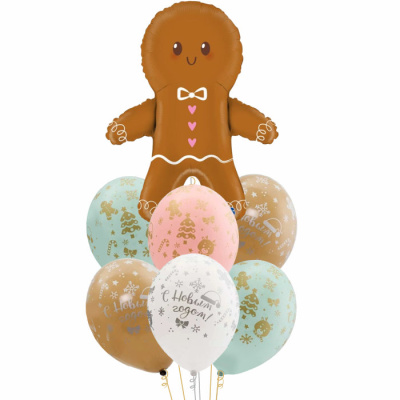 Букет С Новым годом! Пряничный человечек 7 шт