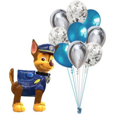 Сет из воздушных шаров Щенячий патруль Гончик Чейз 10 шт