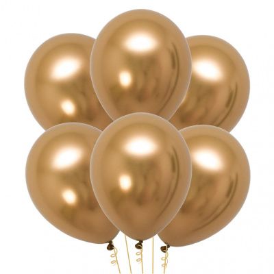 Букет Шары Хром золотые 35 см 1 шт