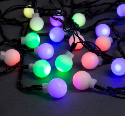 Гирлянда 5 м нить Шарики LED30-220V 8р мульти 1 шт