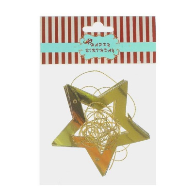 Гирлянда Звезды золото 250 см 1 шт Гирлянда Звезды золото 250 см 1 шт