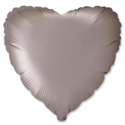 Шар фольга без рисунка Сердце 18" грибной сатин (FM)
