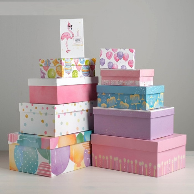 Коробка прямоуг Happy Birthday №4 18*11*6,5см рис микс 1 шт