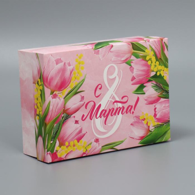 Коробка складная 8 марта 21*15*7 см 1 шт