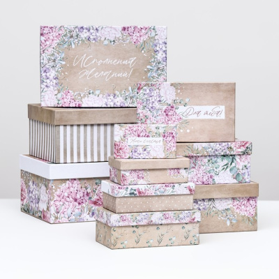 Коробка прямоуг Поздравляю №7 23,5*15,5*10 см рис микс 1 шт