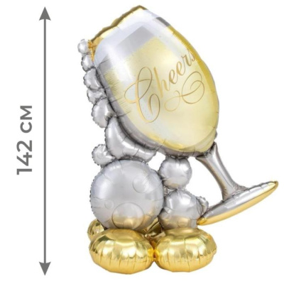 Фигура Бокал шампанского надутый воздухом 1 шт 