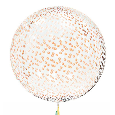 Шар Баблс 50 см с конфетти круги глянец розовое золото 
