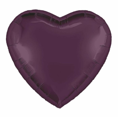Шар фольга без рисунка Сердце 36" Темная вишня (Ag)