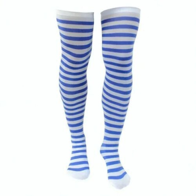 Карнавальный аксессуар Ножки сине-белая полоска 1 шт Карнавальный аксессуар Ножки сине-белая полоска 1 шт