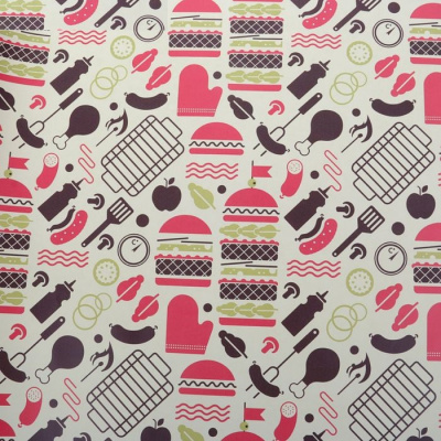 Бумага глянцевая Бургеры 50*70 см 1 шт  